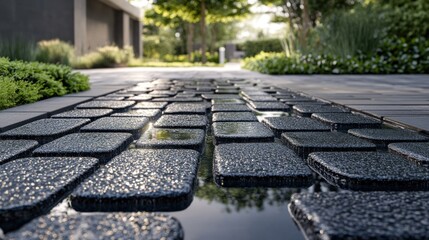 Porous paving blocks designed for water drainage