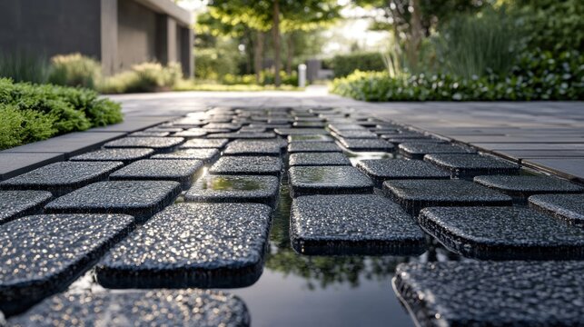 Porous paving blocks designed for water drainage