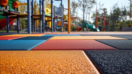 Rubber paving blocks for playground safety