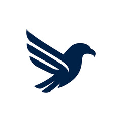 Bird eagle geometric form emblem
