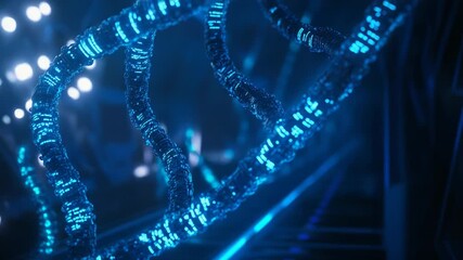 Digital dna helix representing genetic code and biotechnology - Powered by Adobe
