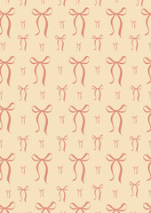 seamless background with ribbon with cream background