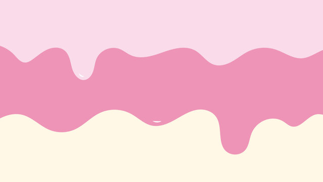 strawberry ice cream melt vector