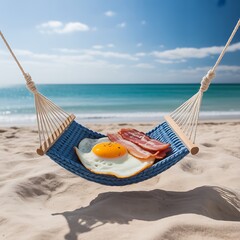 beach chair and umbrella on beach