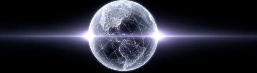 Radiant glowing sphere with captivating light refraction creating mesmerizing abstract visual art.