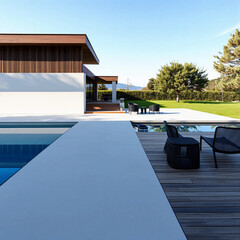 modern office building with blue sky