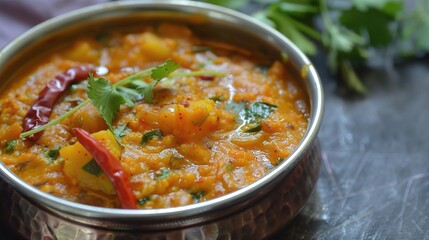 Sambar Masala, a traditional Indian spice blend with coriander, cumin, mustard, curry, fenugreek, turmeric, chili, pepper, and cardamom in a glass jar on a wooden kitchen countertop for authentic cook