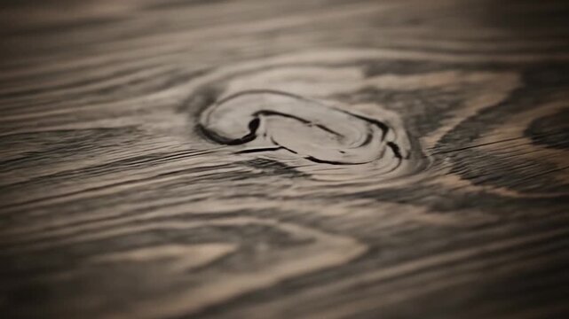 A close-up of weathered, dark wood grain with a knot