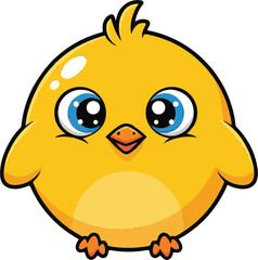Adorable Easter baby chick character cartoon illustration isolated on white background