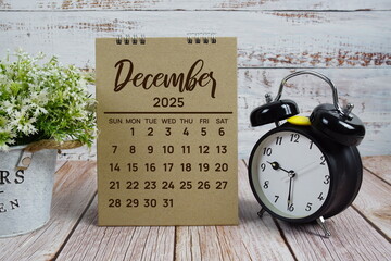 December 2025 annual monthly desk calendar for planning and management