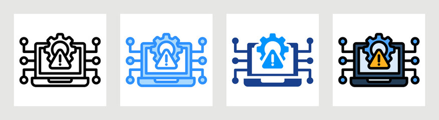 Digital Disruption Icon Collection Set Multiple Style