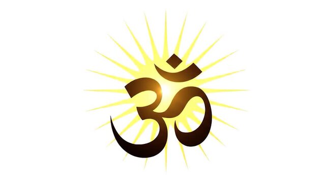Spiritual symbol radiating bright light