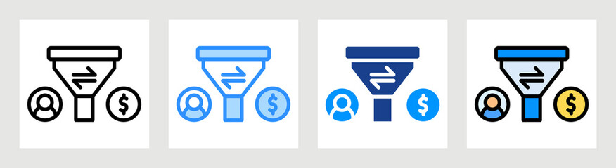 Lead Conversion Icon Collection Set Multiple Style