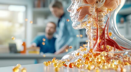 Transparent Human Anatomy Model with Capsules.