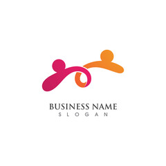 Family Love care  logo Vector icon illustration design Template