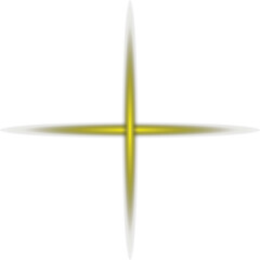 Yellow light flare on Transparent background. Glowing Plus-Shaped Gradient with Soft White Fade and Radiant Center