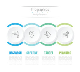Infographic 4 options design elements for your business data. Vector Illustration.