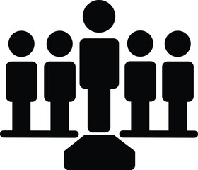 Human resource icon, Containing leadership, people, Black color