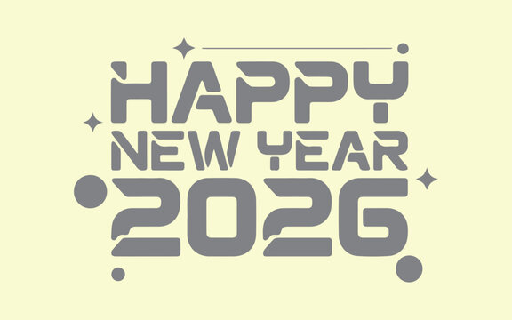 Exciting Happy New Year 2026 design for festive greetings and celebrations, perfect for posters, invitations, and social media updates with a modern aesthetic.