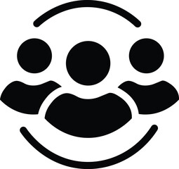 Human resource icon, Containing leadership, people, Black color