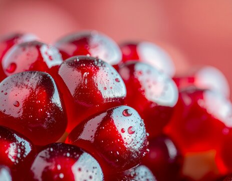 Pomegranate Jewels &mdash; Macro Detail Close-up cinematic view of ruby pomegranate seeds &mdash; tactile, juicy, and full of life.