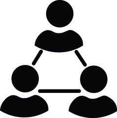Human resource icon, Containing leadership, people, Black color