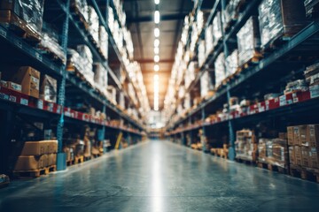 Packaging Materials Neatly Arranged in Warehouse Organized Setting