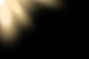 Radiant Yellow Light Burst from Corner on Black Background, Abstract Sunbeam Effect, Warm Artistic Rays, Energetic and Uplifting Visual for Modern Design, Creative Presentation Backdrop

