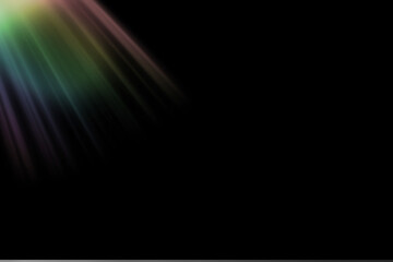 Colorful Rainbow Light Rays on Black Background, Abstract Spectrum Burst, Vibrant and Dynamic Artistic Effect, Modern Creative Visual for Design, Energetic and Inspiring Backdrop for Presentations


