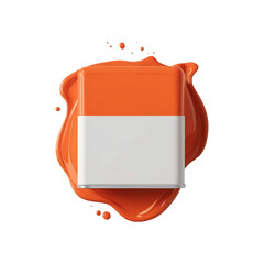 Red ribbon label symbol design vector icon on a white background for a Christmas badge