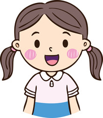 Hand Drawn Happy Kid Smile Vector Illustration