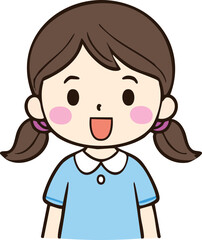 Hand Drawn Happy Kid Smile Vector Illustration