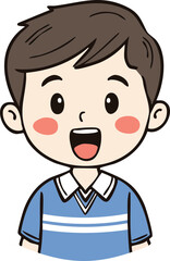 Hand Drawn Happy Kid Smile Vector Illustration