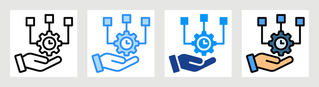 Time Allocation Icon Collection Set Multiple Style