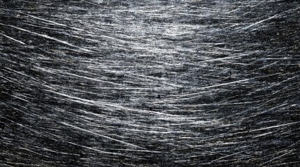 Fototapeta premium Hyper realistic photo showing white dust scratches concept. Abstract dark texture with dynamic linear patterns and depth.