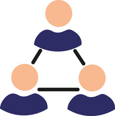 Human resource icon, Containing leadership, people, Colorful icon