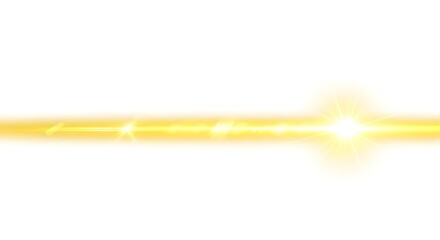 A bright yellow lens flare effect with streaks of light and sparkling highlights
