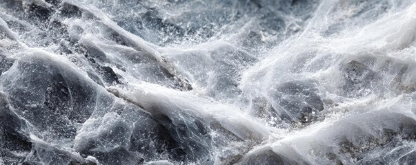 Hyper realistic photo showing white dust scratches concept. Abstract ocean waves creating a serene and calming atmosphere.