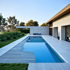 modern house with pool