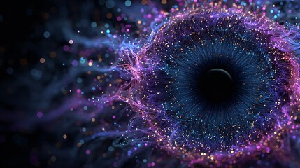 Abstract macro view of glowing fiber optic strands, Colorful digital light strands connection background, Futuristic technology fiber optic glow design
