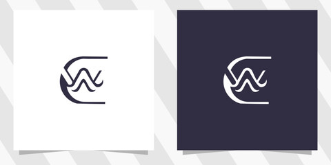 letter wc cw logo design vector