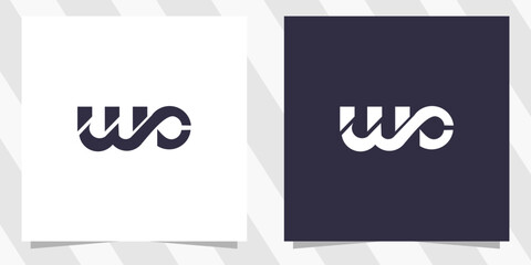 letter wc cw logo design vector