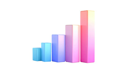 Colorful stylized rising bar graph on a solid black background