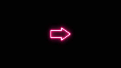 Abstract arrow business graph icon illustration. glowing neon right arrow illustration on black background.