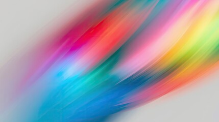 Obraz premium Dynamic composition displays a vibrant blend of colors, creating a sense of movement with blurred lines across a neutral background, evoking feelings of energy and fluidity through abstract forms