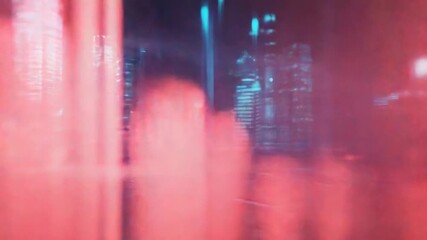 Digital business financial data analysis in futuristic city - Powered by Adobe