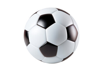 Obraz premium Classic black and white soccer ball with hexagonal panels on black background sport game 1