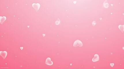 Theme Valentines, Pink gradient background with glossy heart reflections
