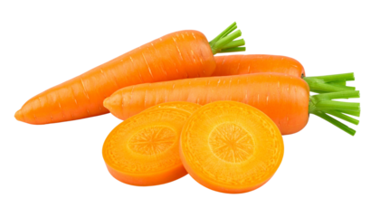Pair of Fresh Carrot Variations isolated on transparent background