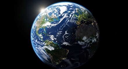 Fototapeta premium Sunrise Over Earth from Space, Planet, Solar, Globe